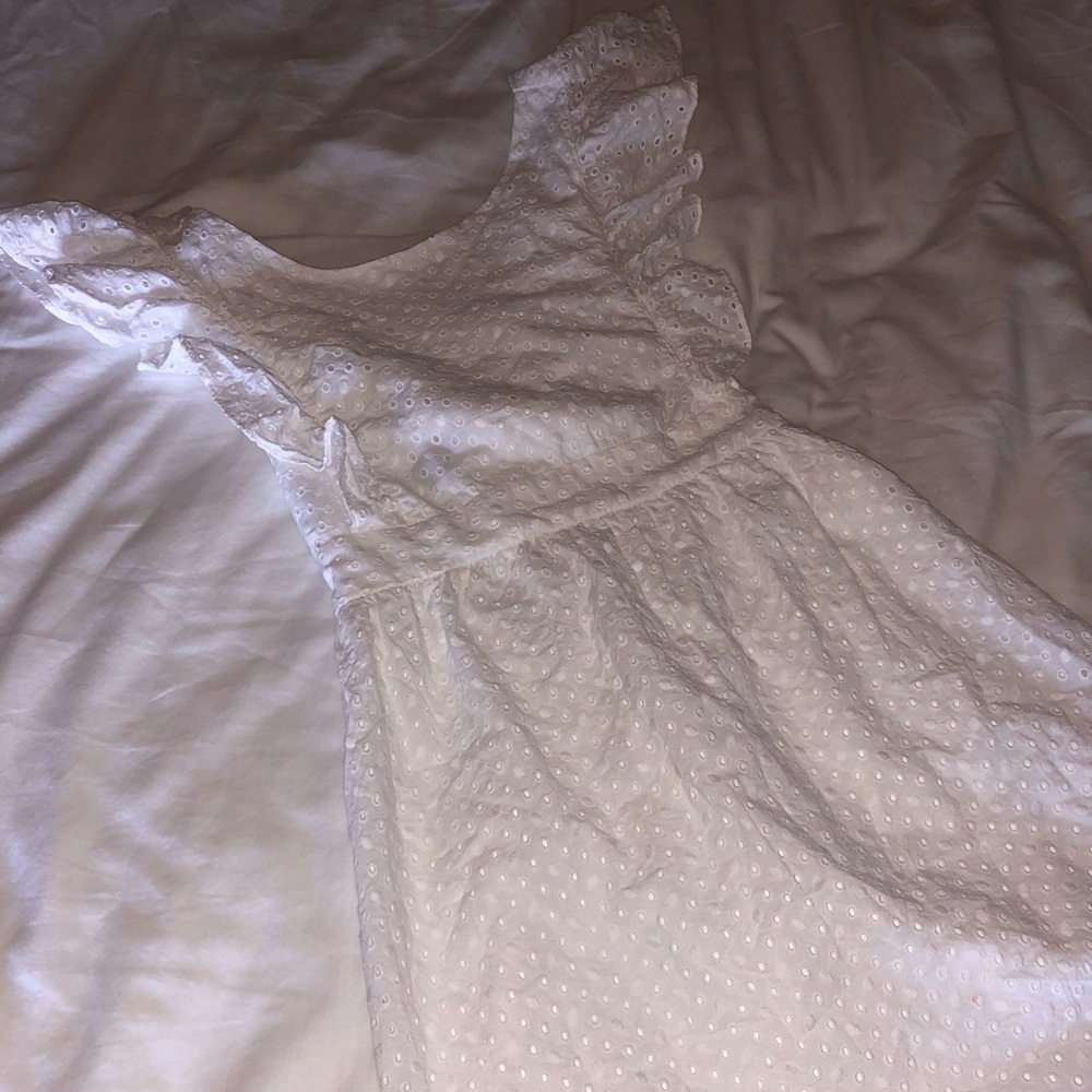 Trixxi Girl: White Eyelet Dress w/ Flutter Sleeves